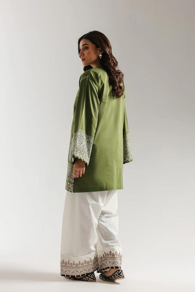 Olive Green Mirror Work Suit