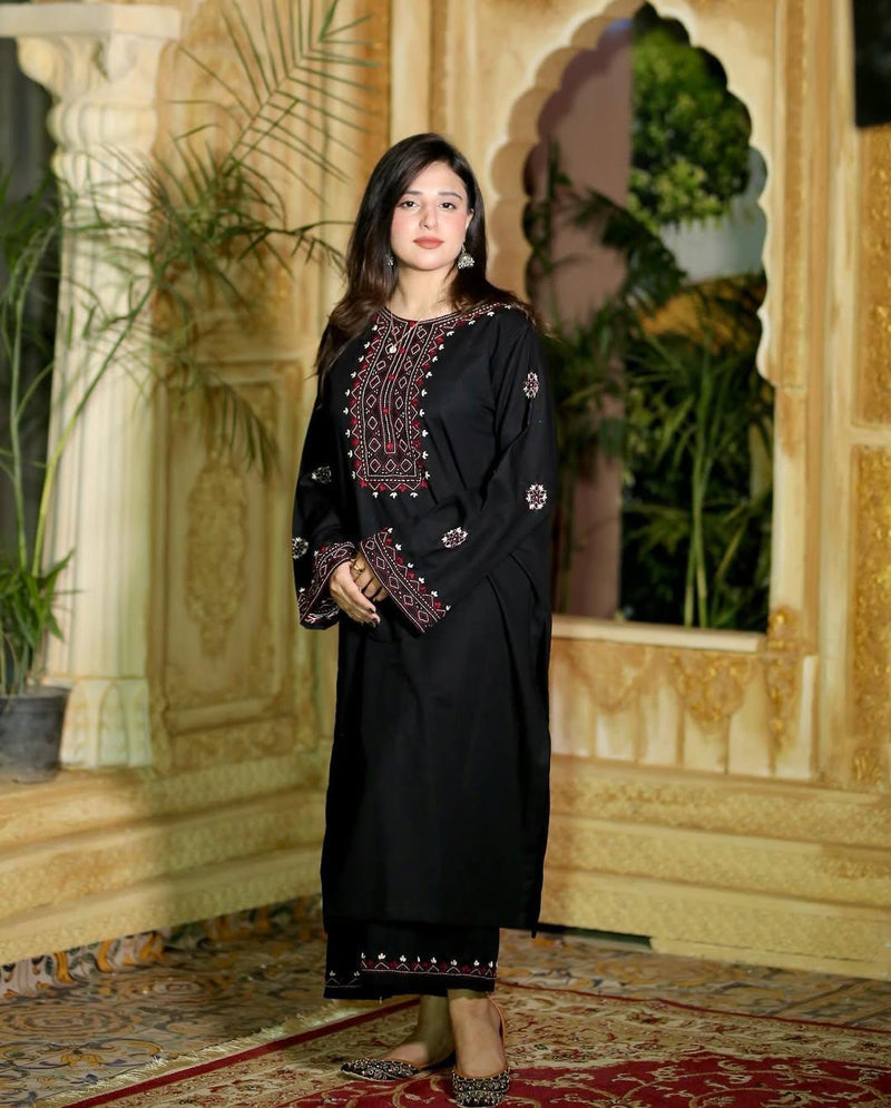 Black Embroidered Lawn Suit