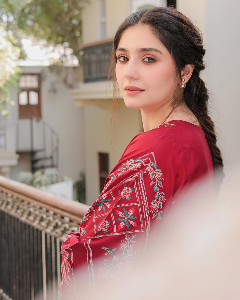 Crimson Embroidered Shalwar Suit