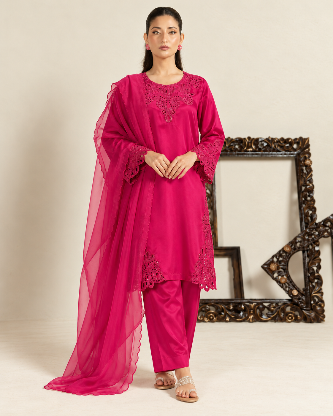 Hadiya 3pc cutwork Kaftan