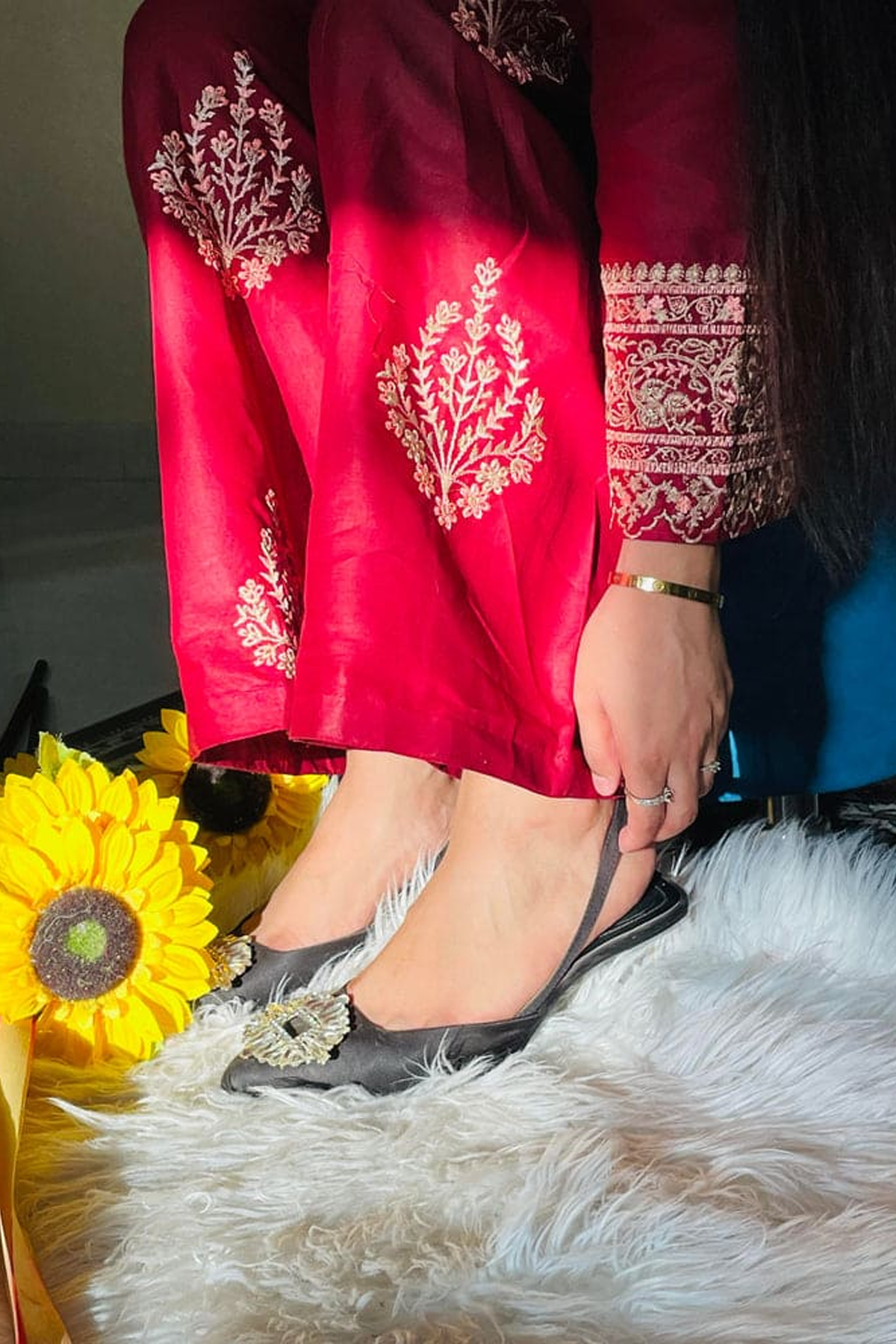 Crimson Maroon Embroidered 2-Piece Summer Lawn Co-ord Set VOL 1