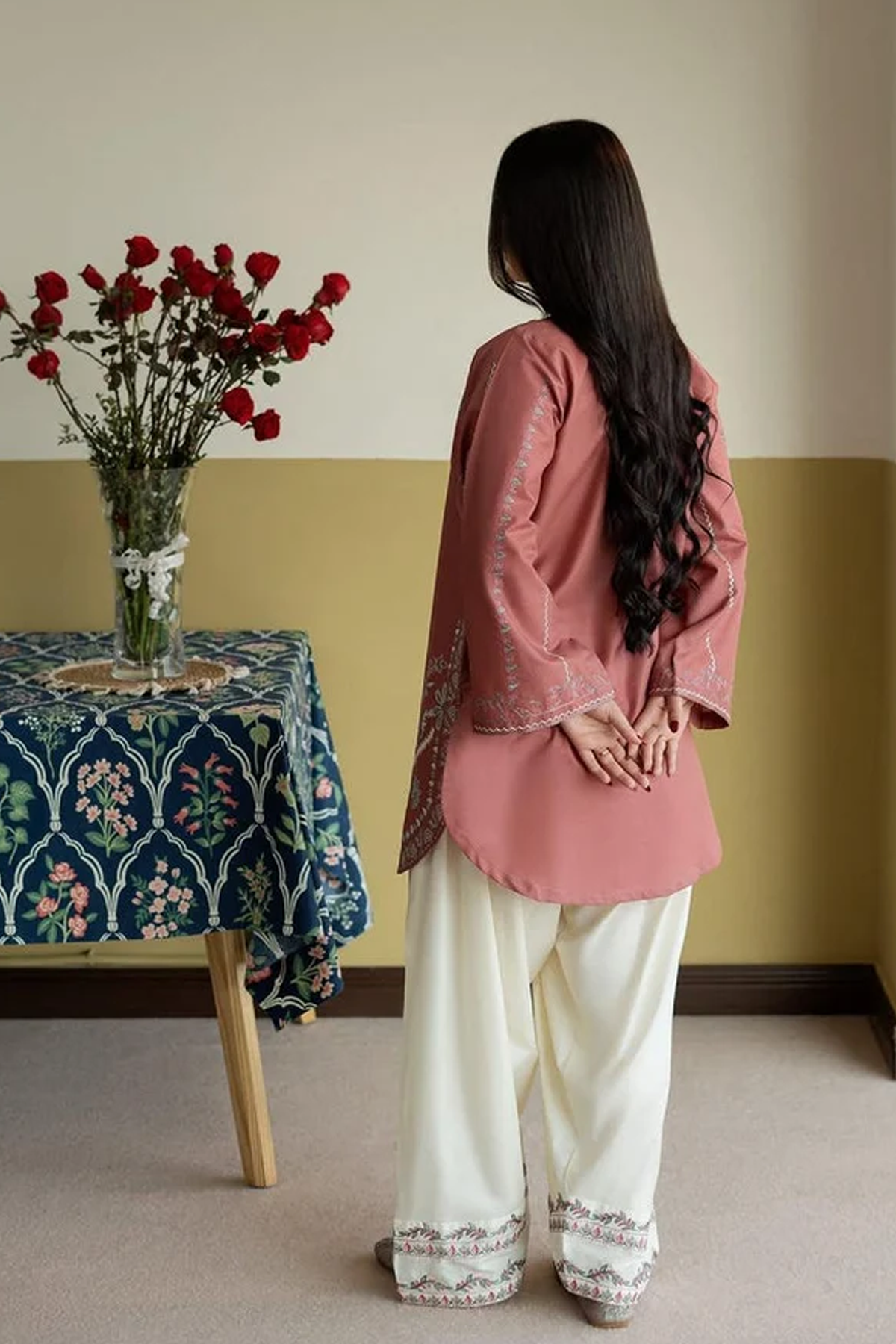 Rosewood Embroidered Lawn Suit
