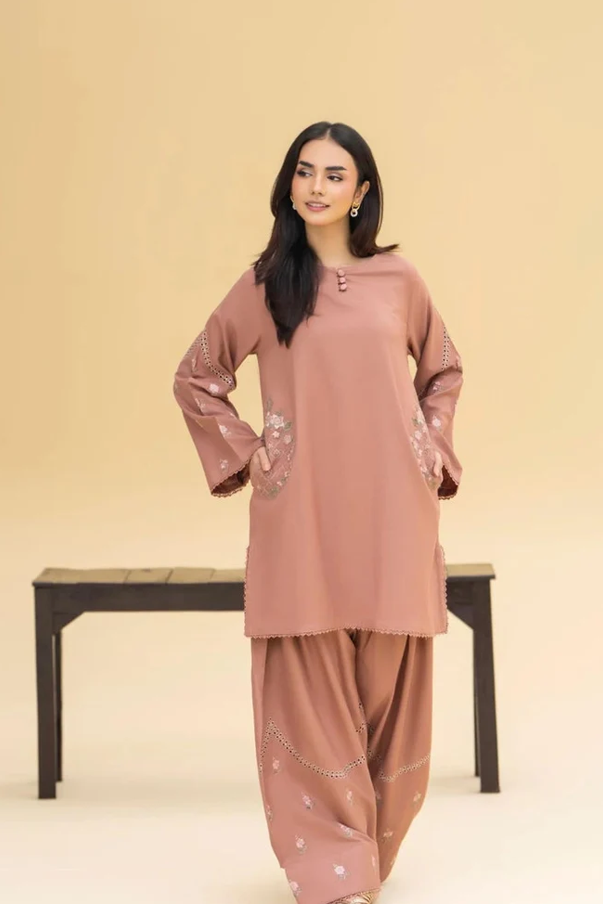 Dusty Rose Embroidered Suit