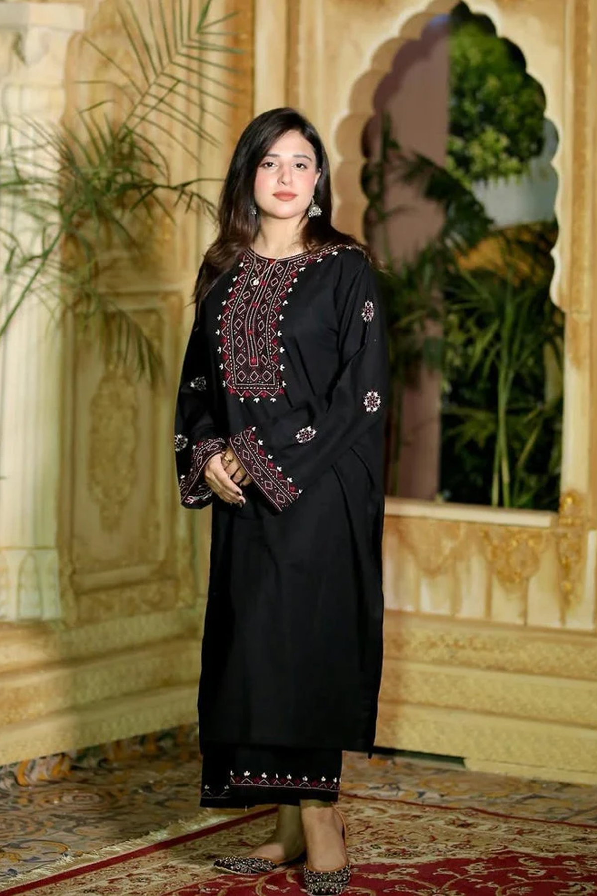 Black Embroidered Lawn Suit