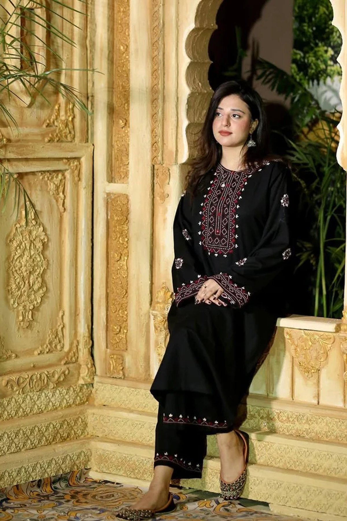 Black Embroidered Lawn Suit