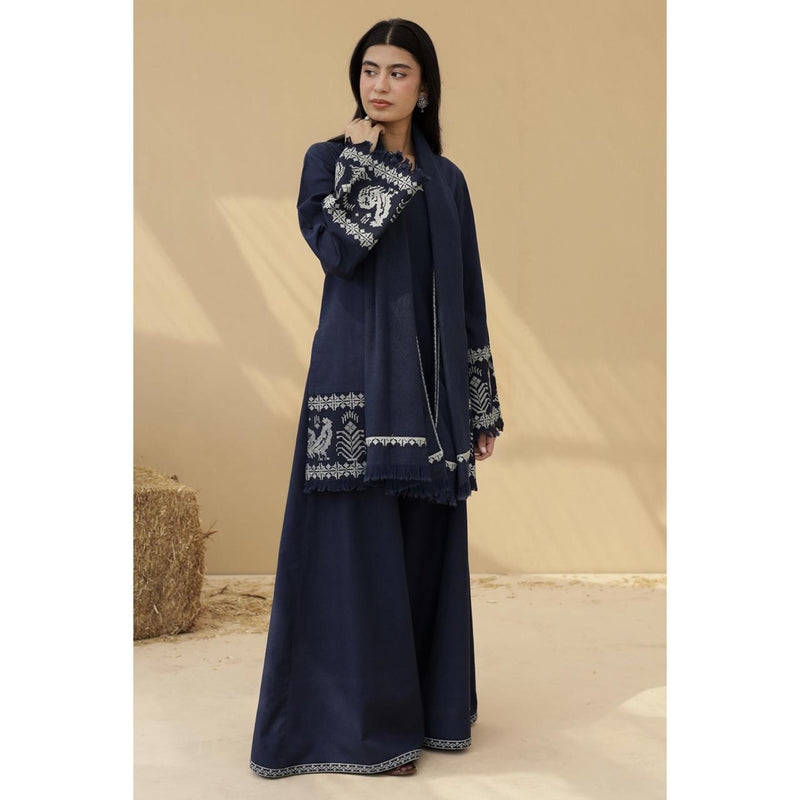 Midnight Blue Embroidered Flapper