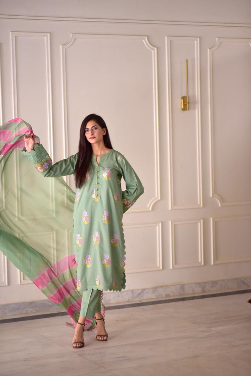 Sage Bloom Luxury Cotton Set