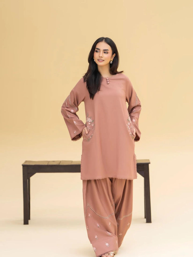 Dusty Rose Embroidered Suit
